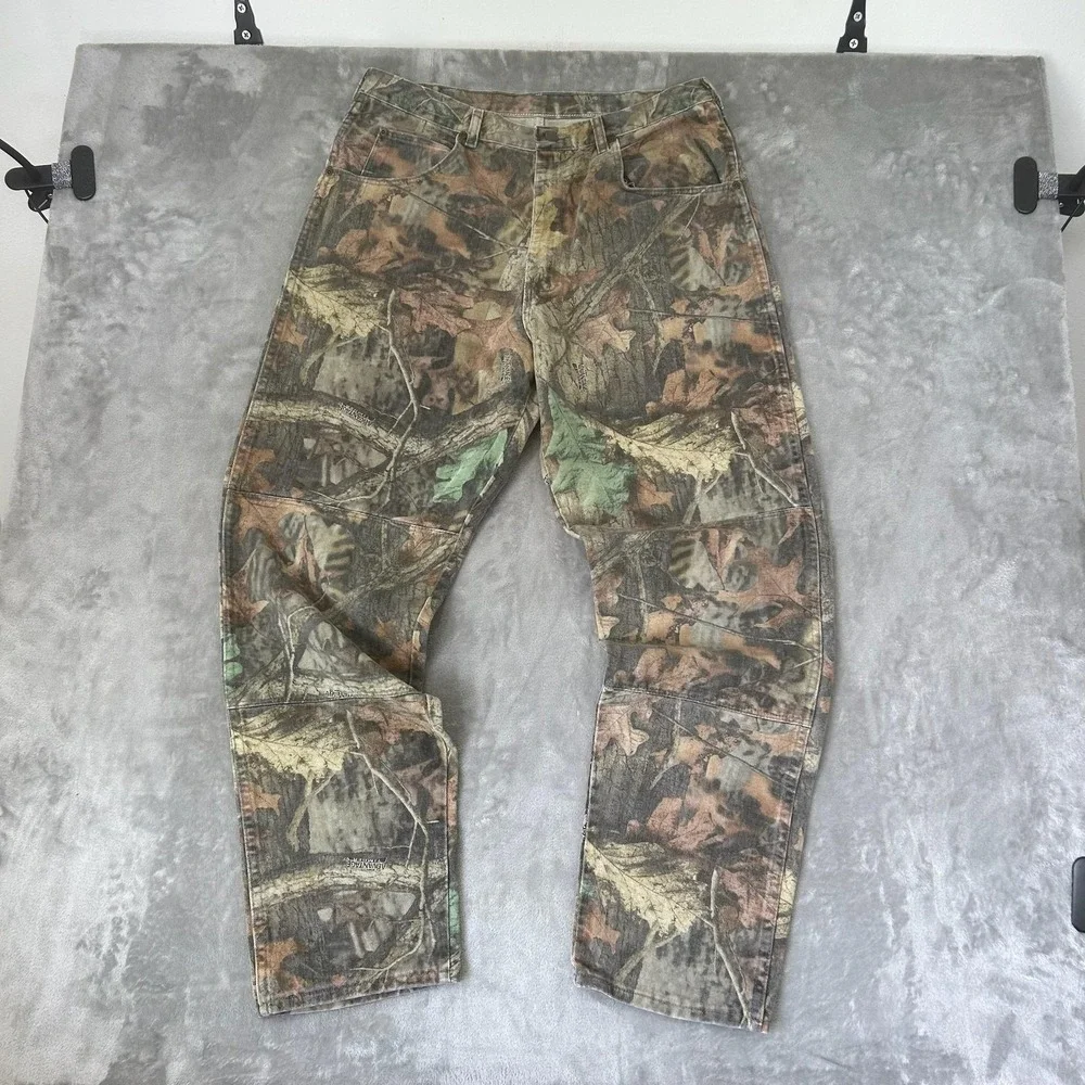 Wrangler 97GR1M Jeans Mens 36x34 Brown Camo Straight Hunting Denim Pants Outdoor